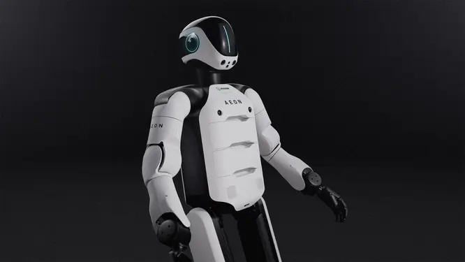 AEON humanoid robot, yapay zeka ile endüstriyel ortamda görev yapıyor.