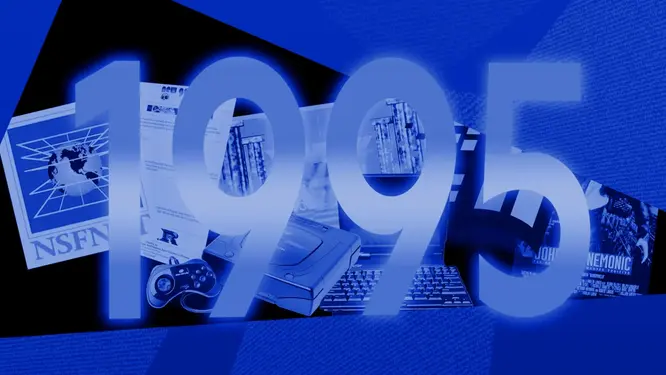 1995 yılında klasik bilgisayar ve Windows 95 ile dijital dünyanın başlangıcı görülüyor.