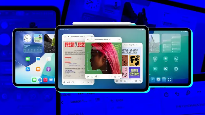 iPadOS 26 güncellemesi ile iPad’de gelişmiş çoklu görev ve pencere yönetimi gösteriliyor.
